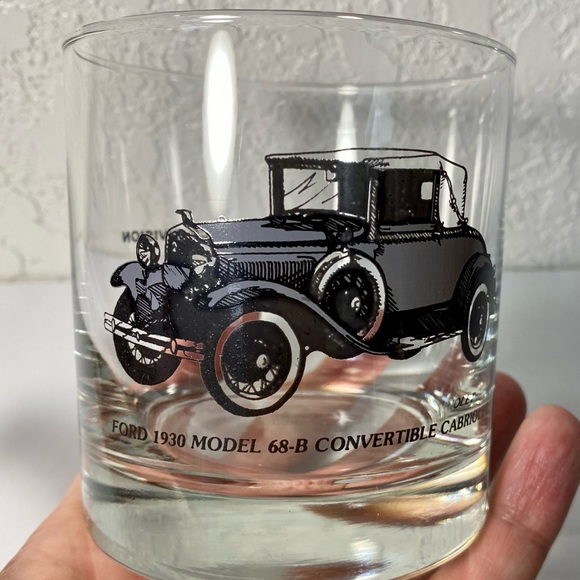 Ford 1930 Model 68-B Convertible Cabriolet Whiskey Rocks Lowball Glass Appr 10oz - Picture 5 of 8